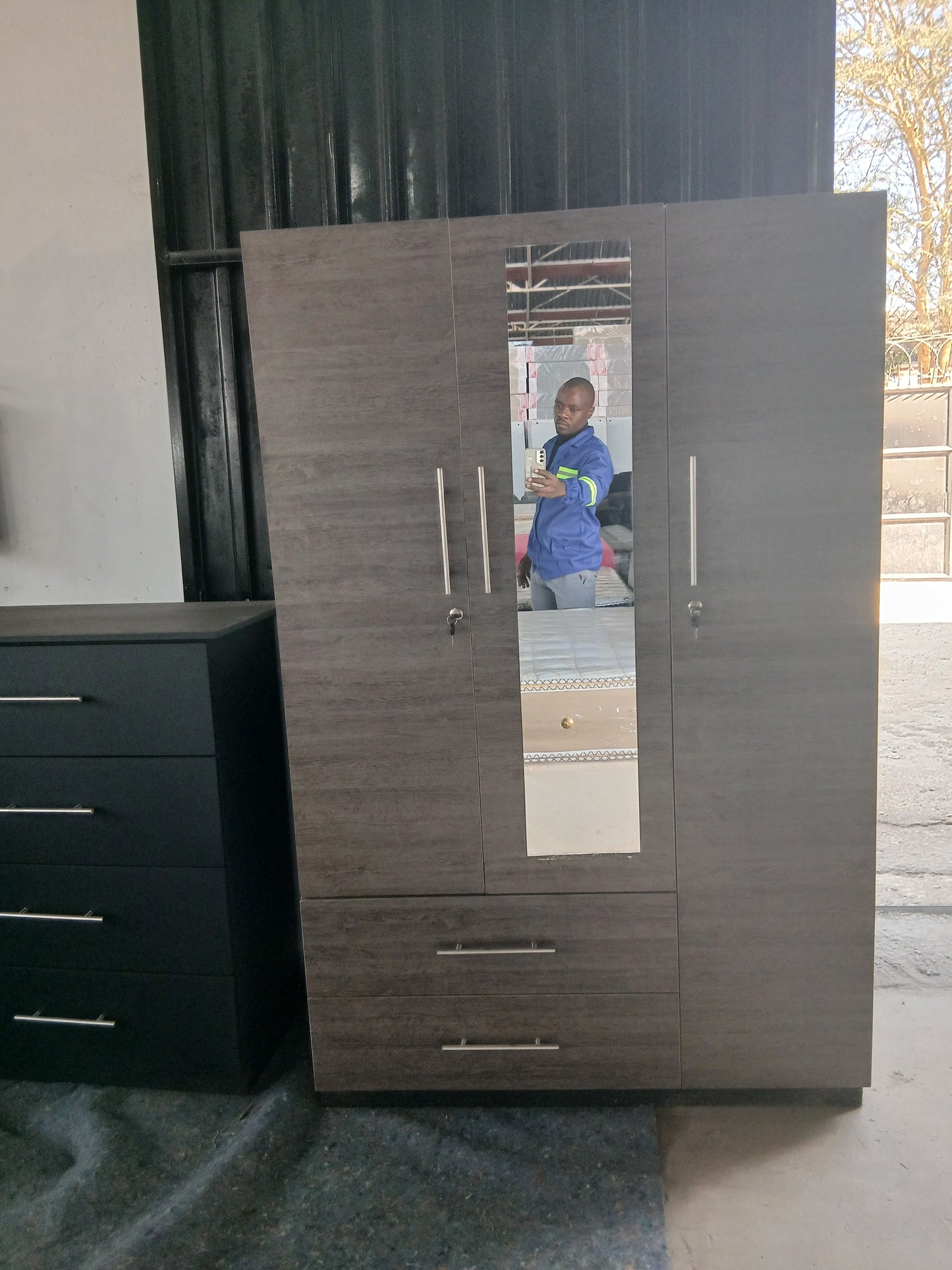 3 doors melamine wardrobe