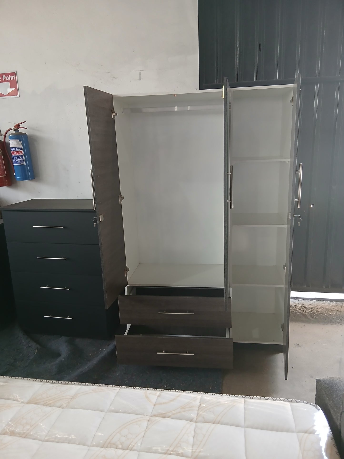 3 doors melamine wardrobe