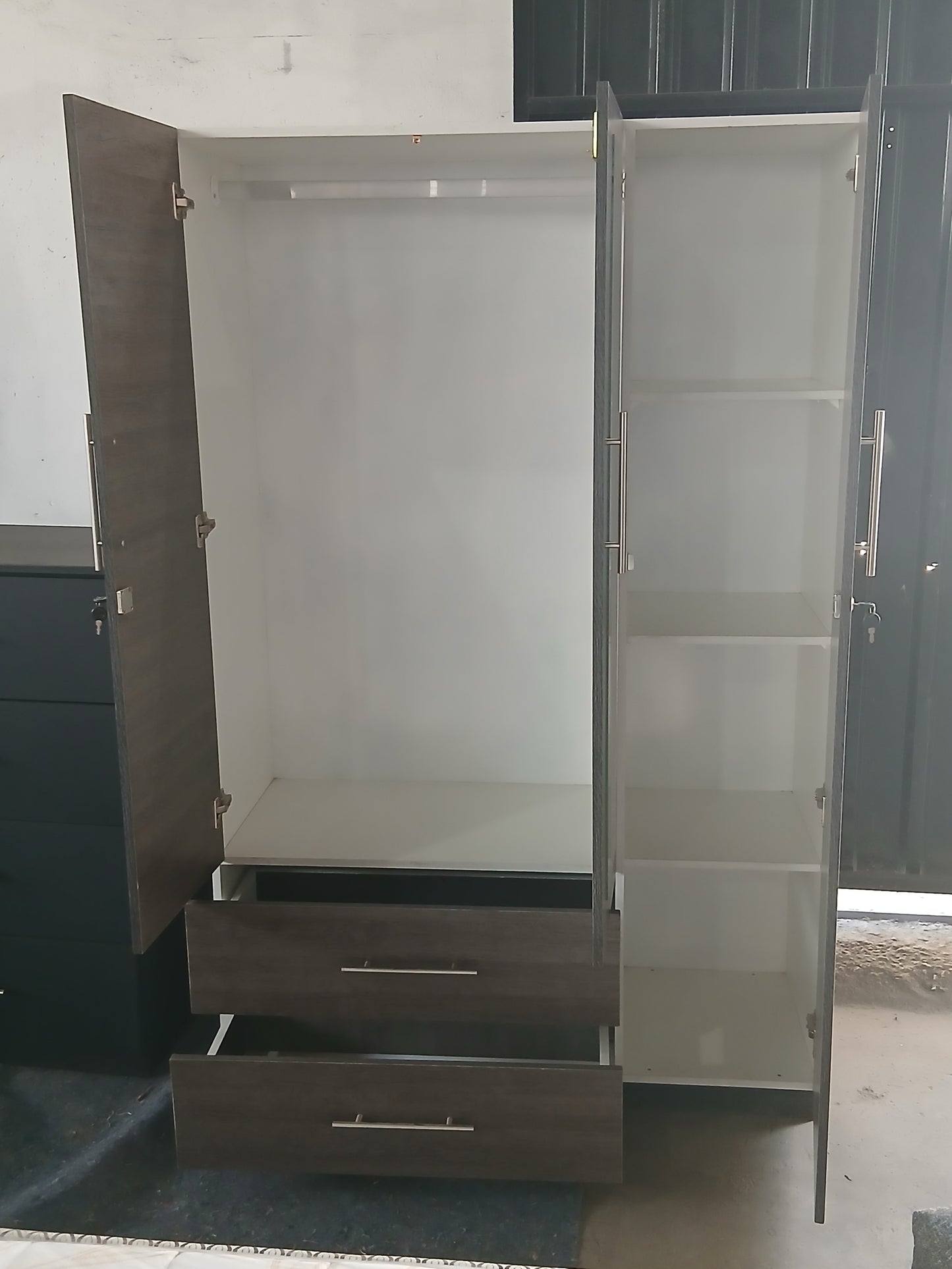 3 doors melamine wardrobe
