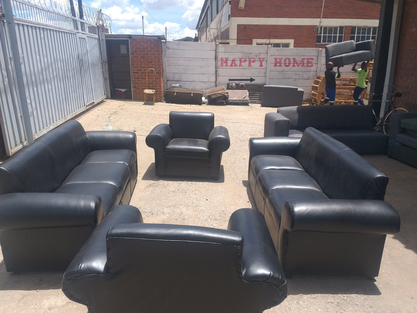 Office couches gunine leather