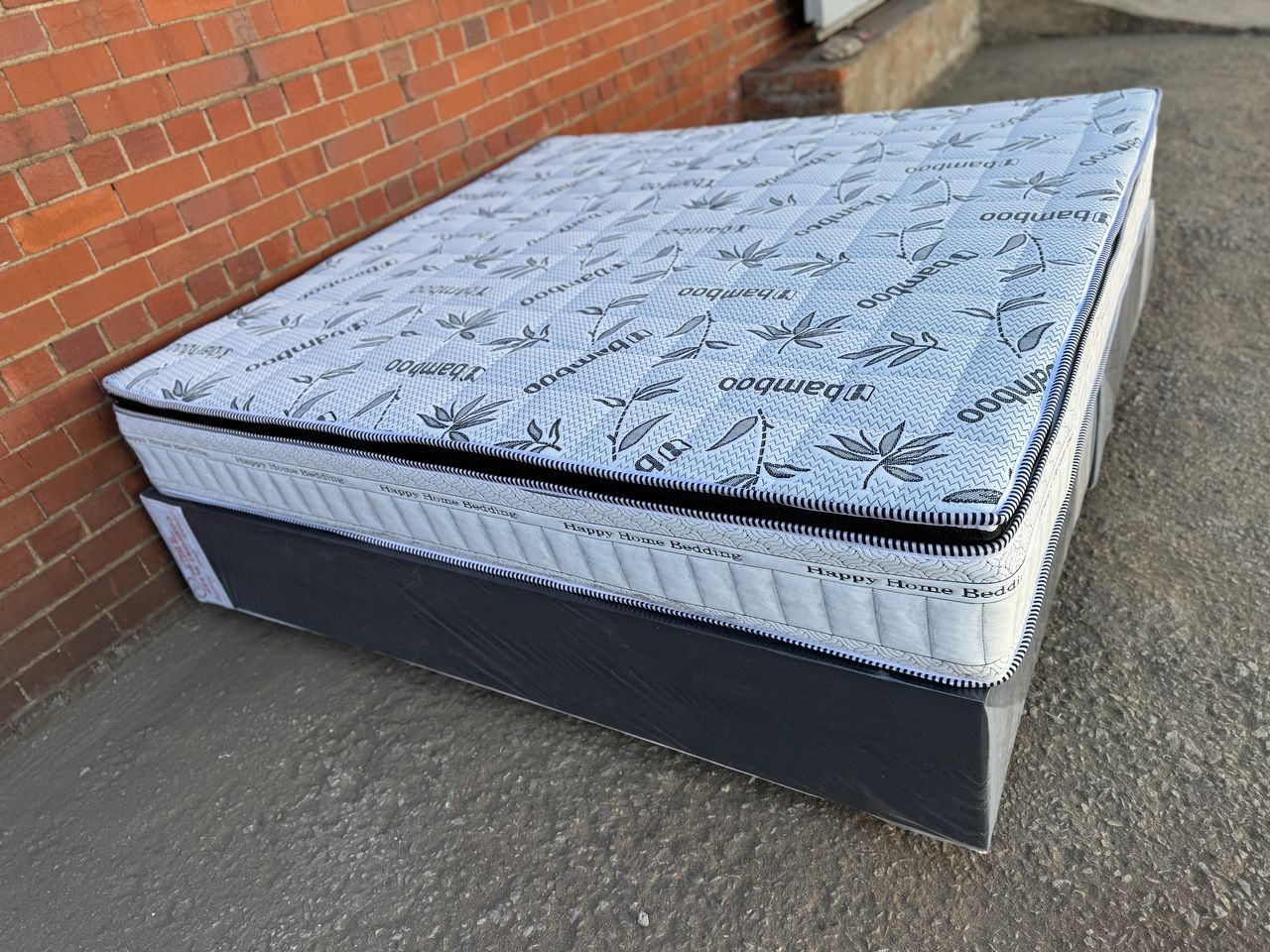 King bamboo pillow top bed spring