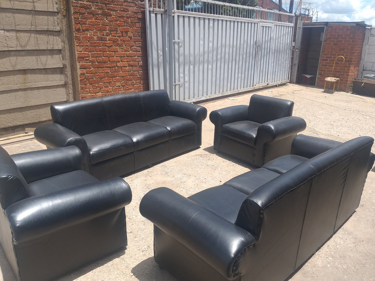 Office couches gunine leather