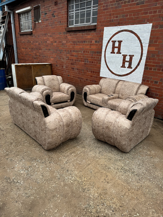 SUEDE ELEPHANT SOFA WITH CUP HOLDER