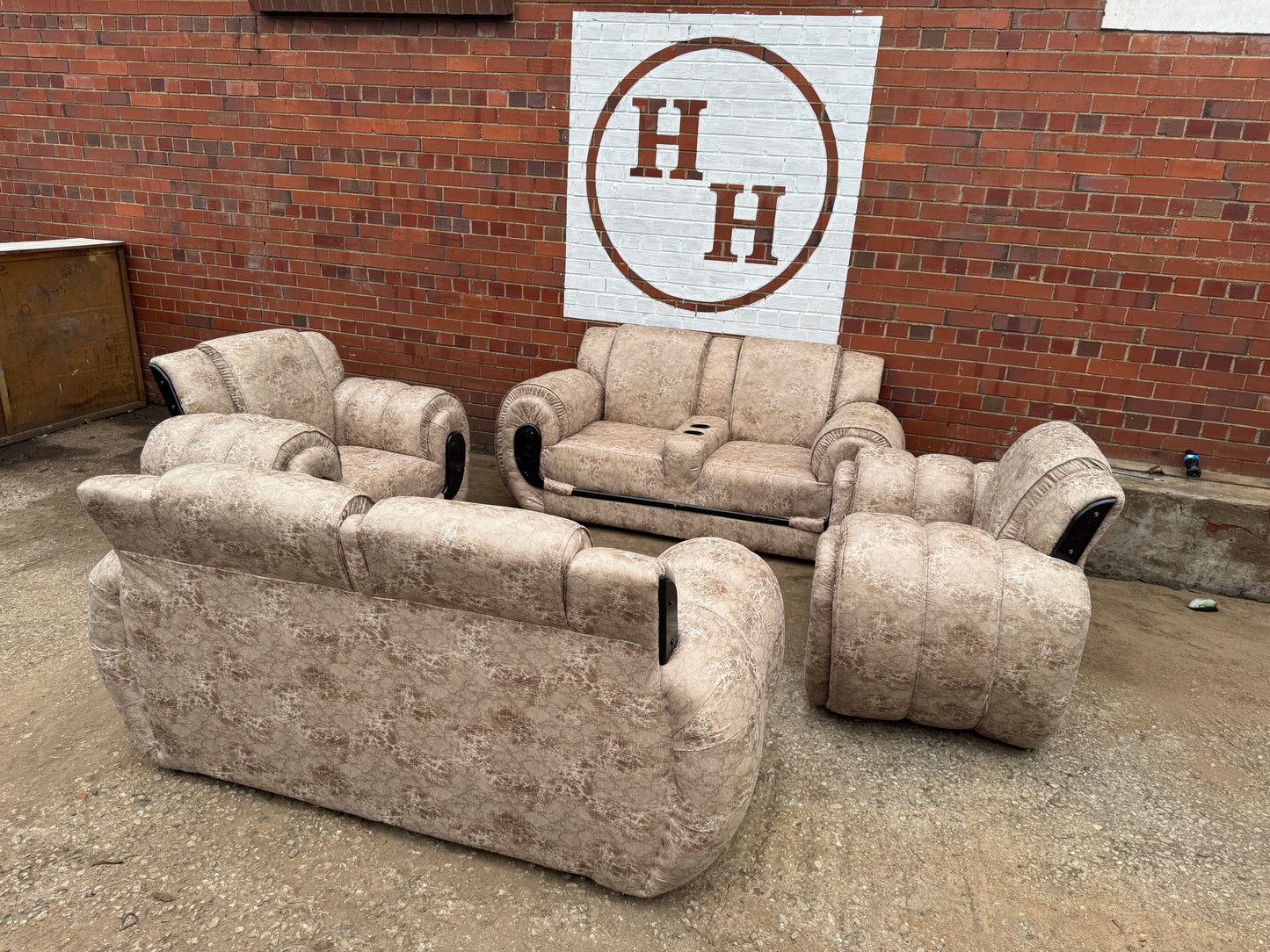 SUEDE ELEPHANT SOFA WITH CUP HOLDER