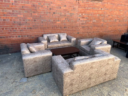 box sofa made of suede materials