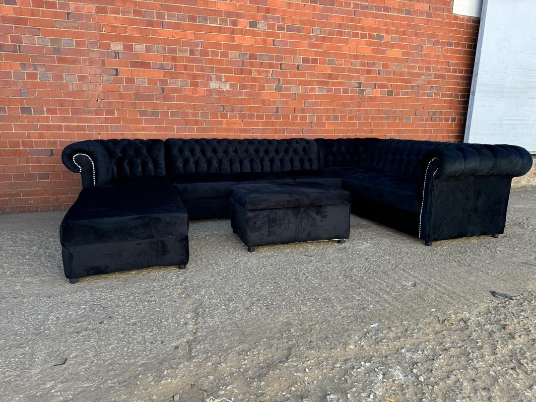 u shape chesterfield sofa