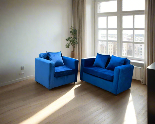 2 piece 3 seater box couch
