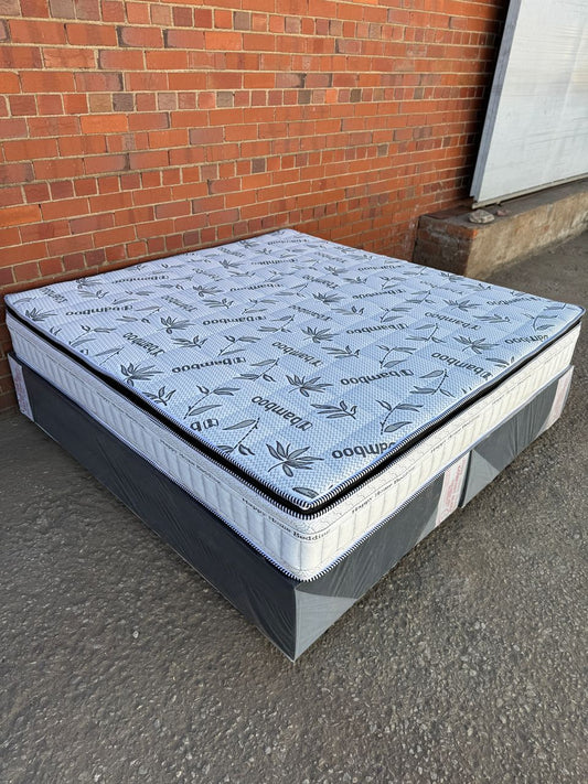 King bamboo pillow top bed spring